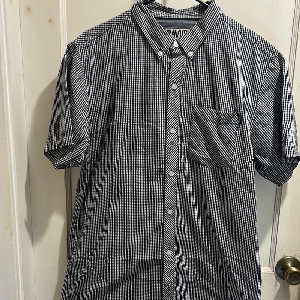 Dravus Blue and White Casual Button Down Shirt